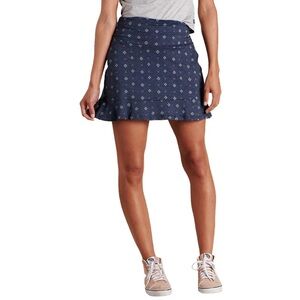 Toad & Co Tencel/ Organic Cotton Chaka Ruffle Skirt Navy Geo Size Medium